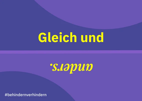 Citycard mit dem Text »Gleich und anders«