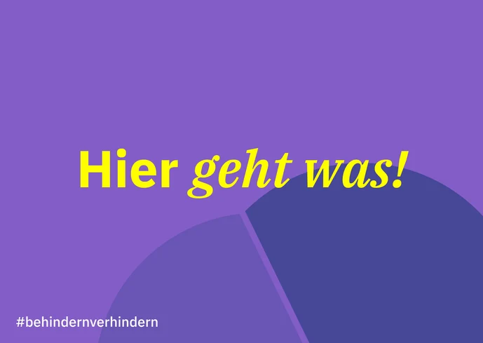 Postkarte mit dem Text »Hier geht was!«