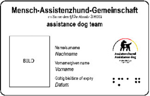 Darstellung eines Assistenzhund-Ausweises
